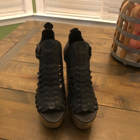 Wooden Towering Platform Clogs - Picture 2 of 13